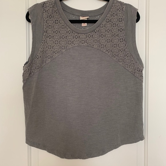 Mossimo Supply Co. Tops - Lace Cap-Sleeve T-Shirt